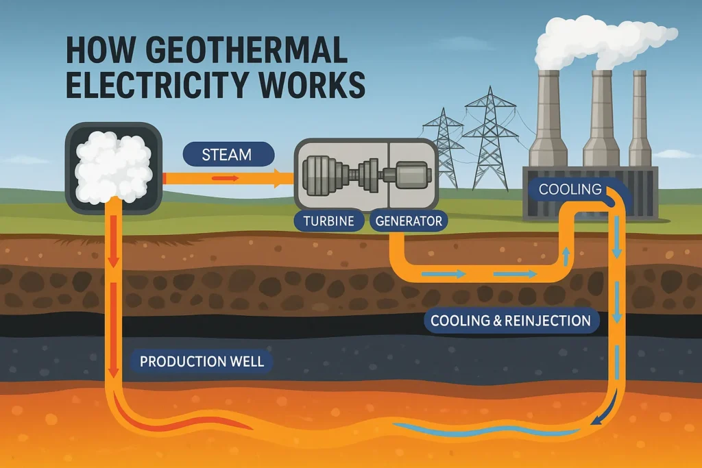 How geothermal electricity works?